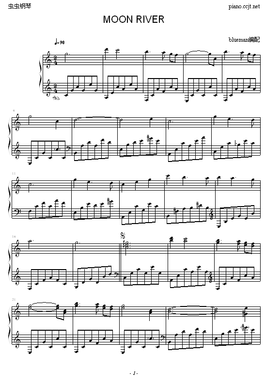 Moon River-钢琴谱(钢琴曲)-未知分类1