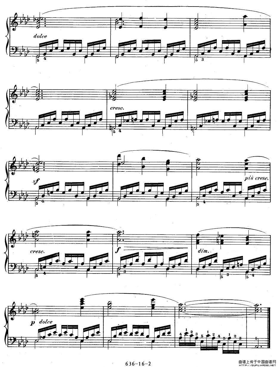 《车尔尼钢琴手指灵巧初步练习曲》OP.636-162