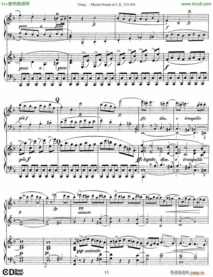 Grieg Sonata K 533 Mozart 2nd Piano Grieg13