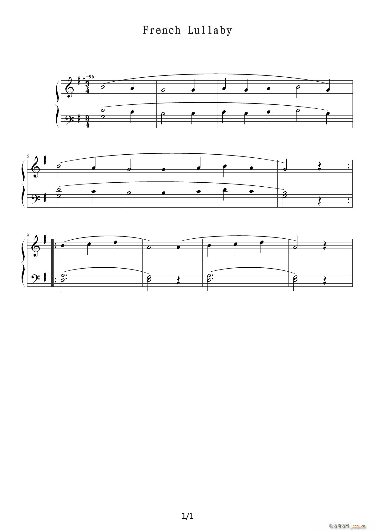 French Lullaby G调1