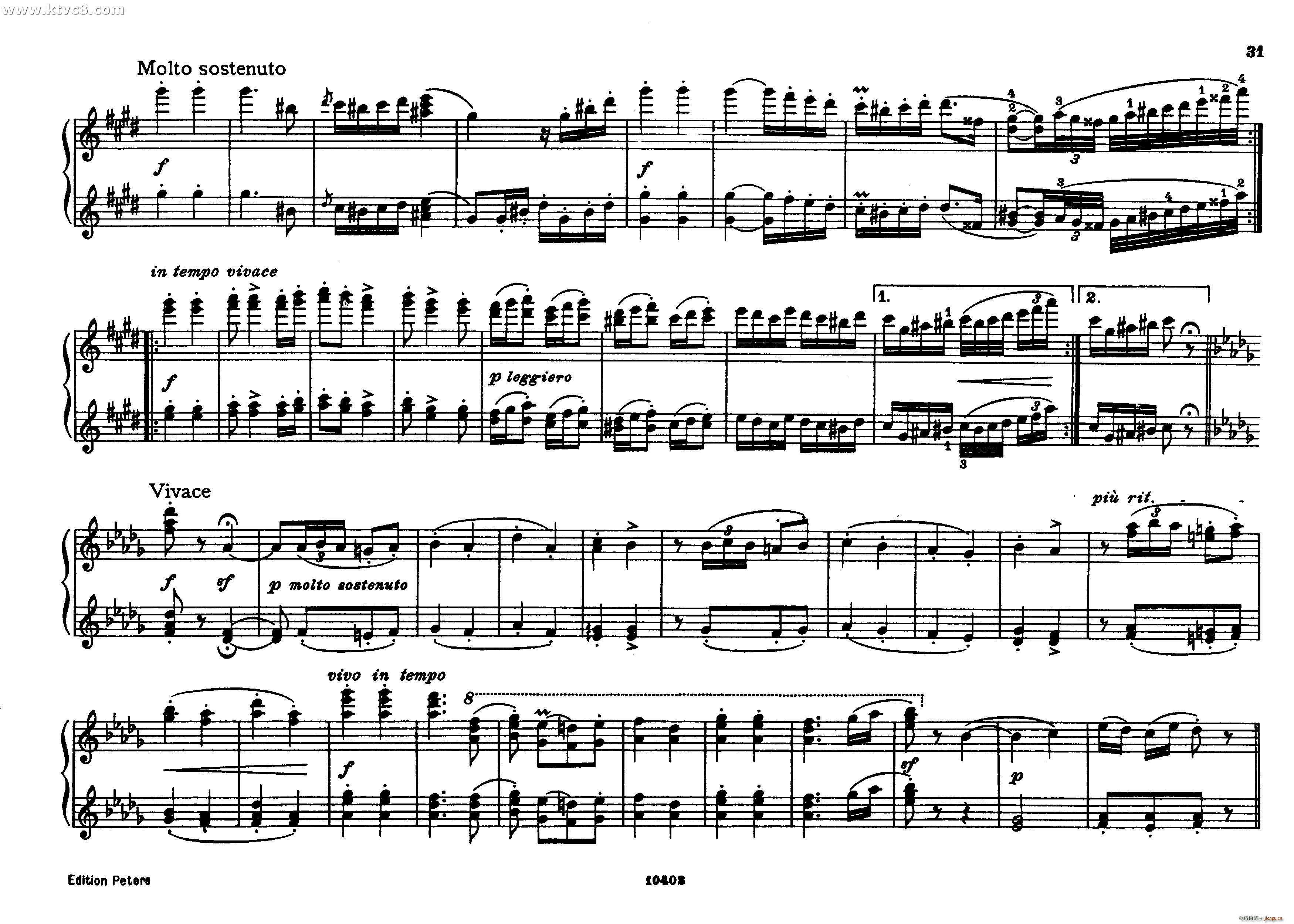 勃拉姆斯匈牙利舞曲 钢琴四手联弹30