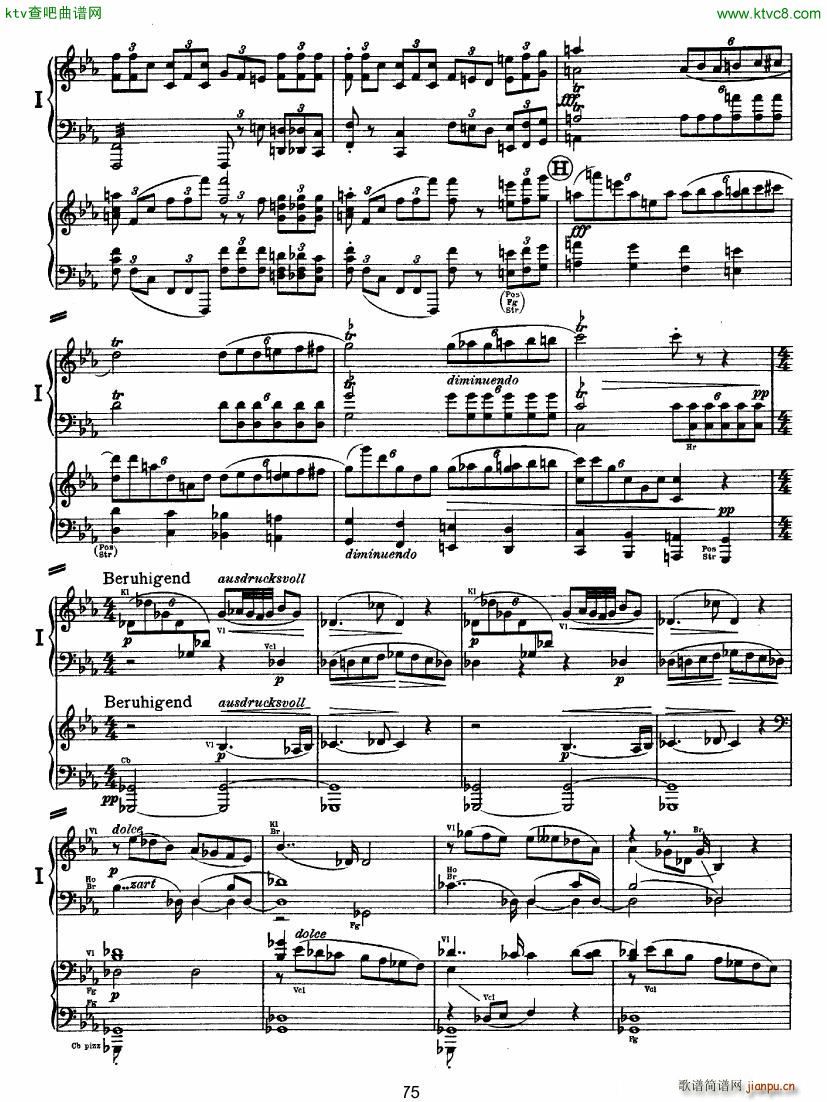 Bruckner Symphony No 4 4 hands arr 二24