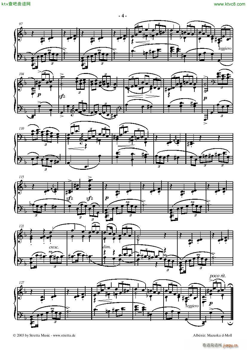 Albeniz Mazurka d Moll4