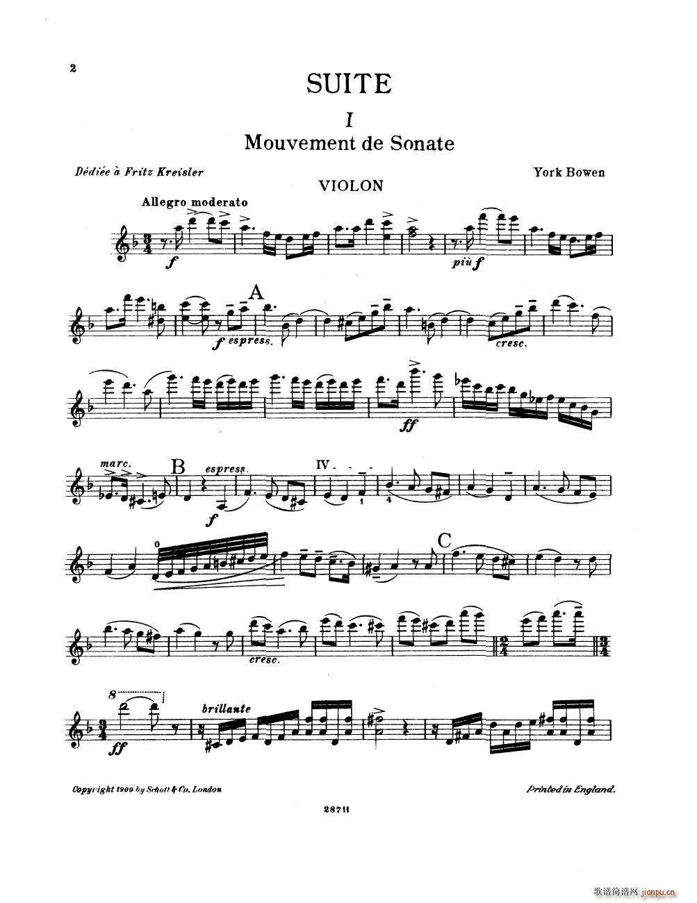 Bowen Suite for violin and piano violin part2