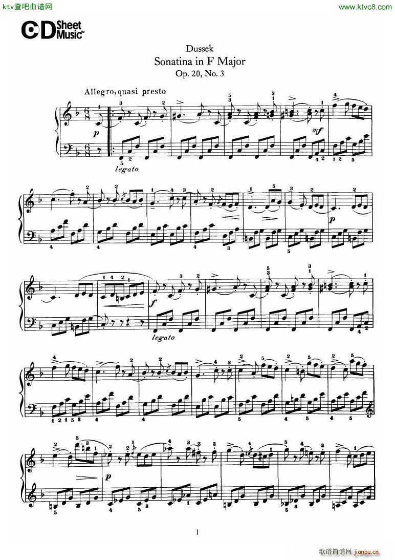 Dussek Sonatina in G Major12