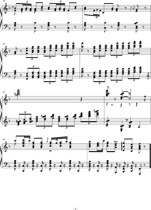 斗牛士之歌 难度版-钢琴谱(钢琴曲)-比才-Bizet5