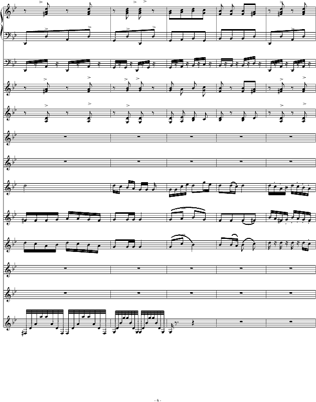 青春舞曲（学校常用的器乐合奏版）-钢琴谱(钢琴曲)-儿童歌曲6