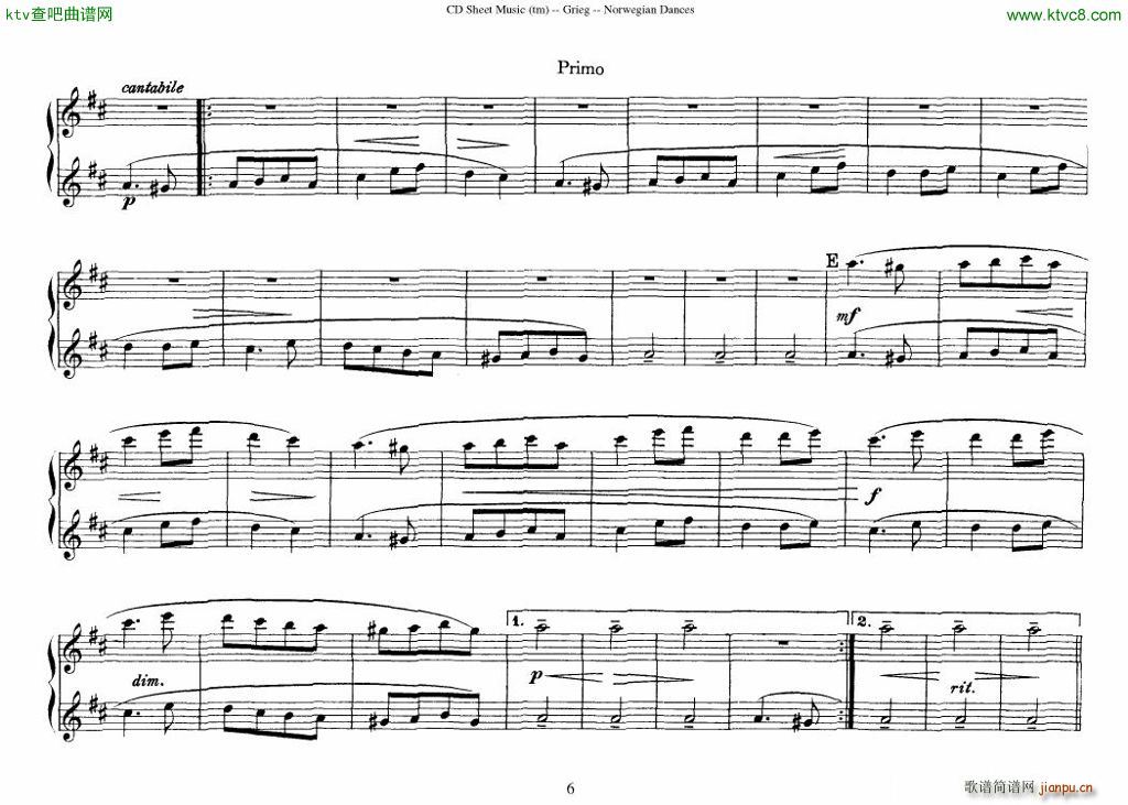 Grieg Norwegian Dance Op 35 1 4 Duet6