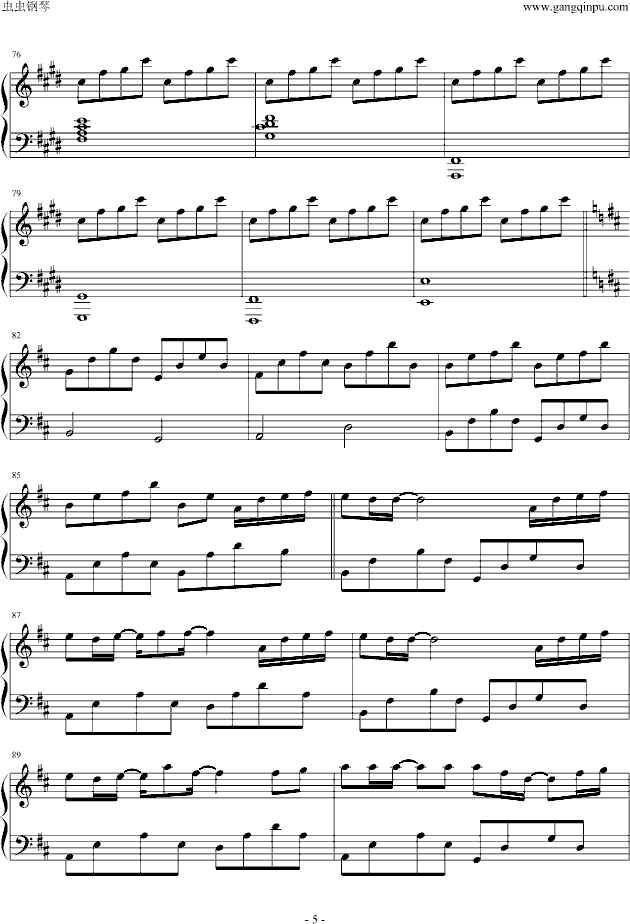 the rain (简单版)-钢琴谱(钢琴曲)-久石让5