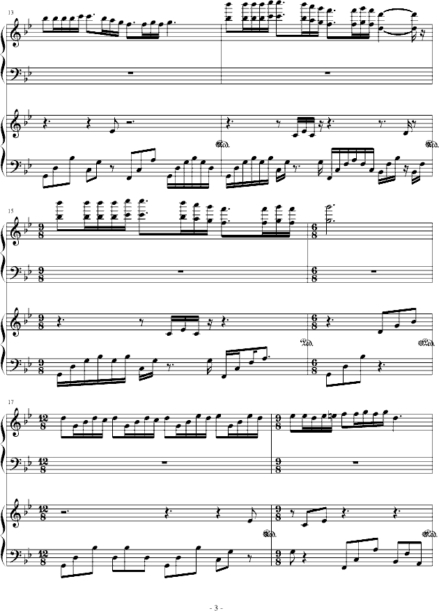 Mariage Damour-梦中婚礼-钢琴谱(钢琴曲)-克莱德曼3