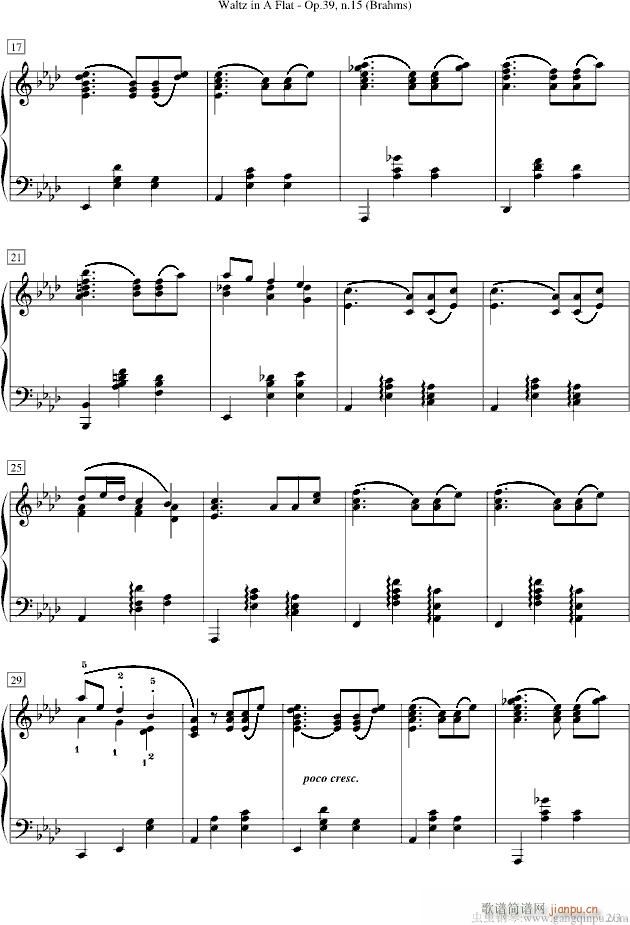 Waltz in A Flat （降A大调圆舞曲）_勃拉姆斯-Brahms2