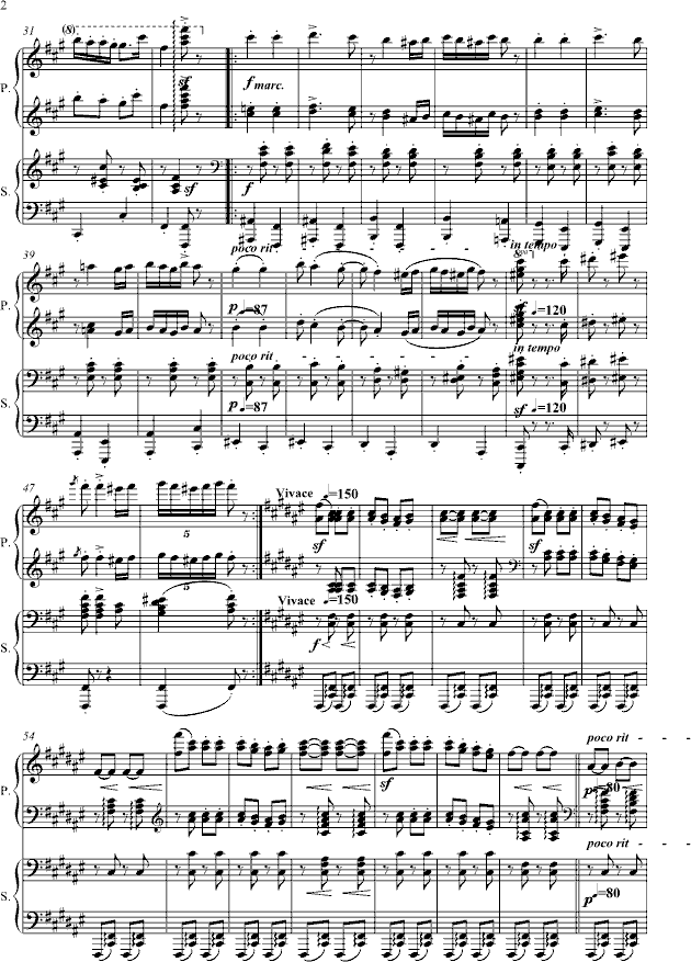 原版的匈牙利舞曲（四手联弹）-钢琴谱(钢琴曲)-勃拉姆斯-Brahms2