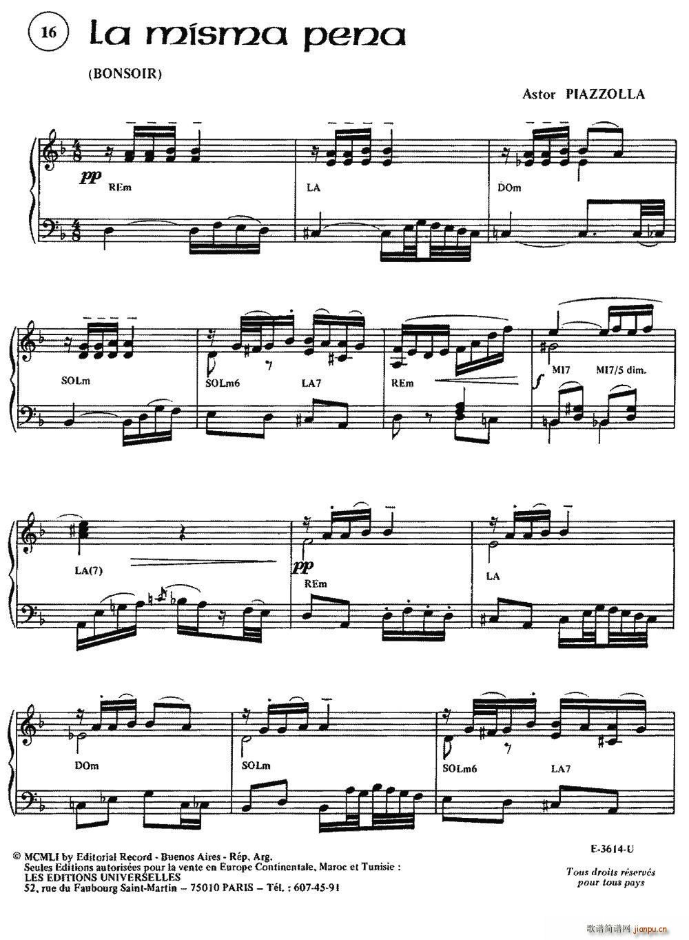 Piazzolla合集 16、La Misma Pena1