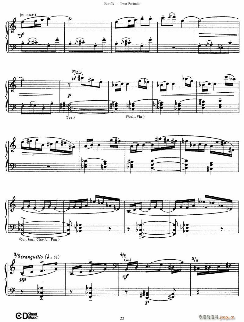 Bartok SZ 37 Two Portraits op 522