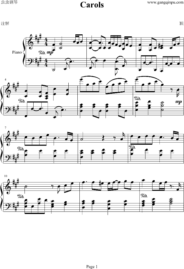 滨崎步-carols-钢琴谱(钢琴曲)-滨崎步1