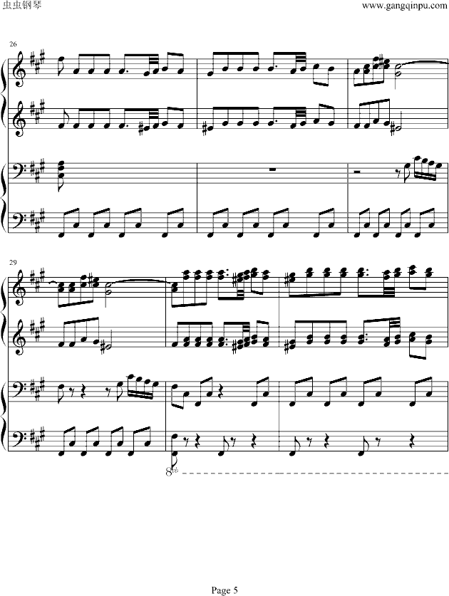 四小天鹅舞曲四手联弹版-钢琴谱(钢琴曲)-柴科夫斯基5