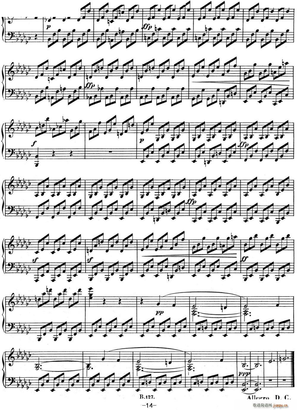 贝多芬钢琴奏鸣曲04 大调奏鸣曲 降E大调 Op 7 E-flat major14