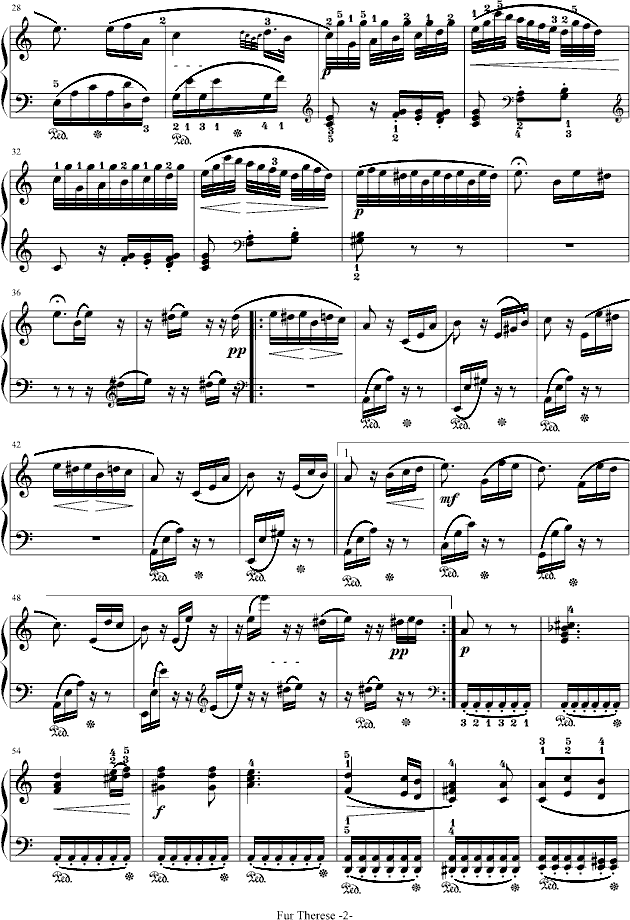 献给爱丽丝-带指法-钢琴谱(钢琴曲)-贝多芬-beethoven2