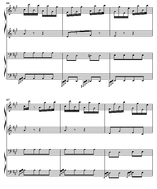 土耳其进行曲四手联弹16