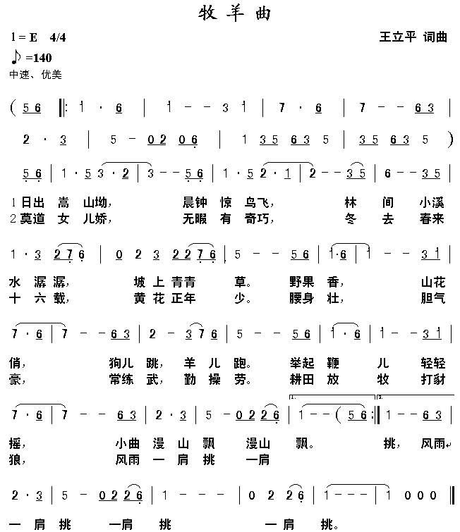 牧羊曲(葫芦丝谱)1