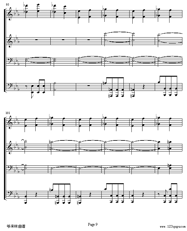 命运交响曲 -（钢琴4手联弹）-贝多芬9