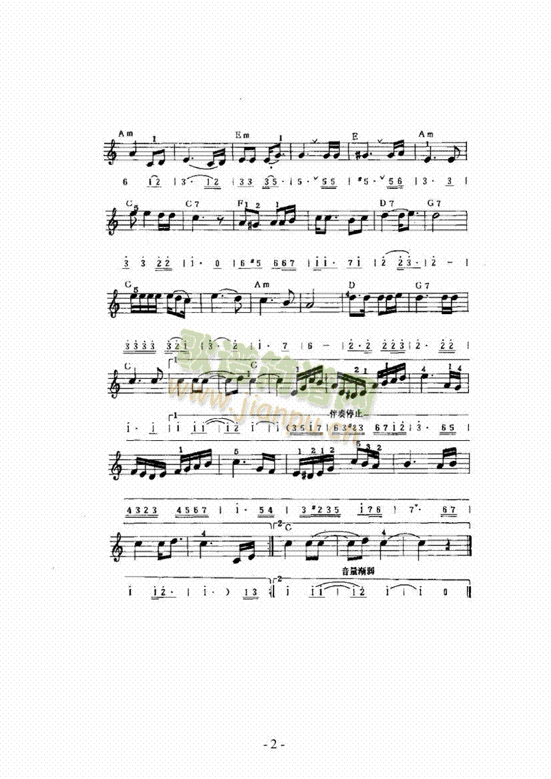 《小鹿的誓言》主题曲 键盘类 电子琴2