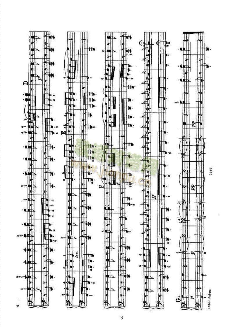 G大调交响，曲（鼓声）中的行板（四手联弹） 键盘类 钢琴3