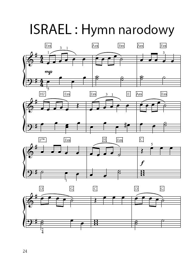 Narodowy 赞美诗(简易钢琴谱)1