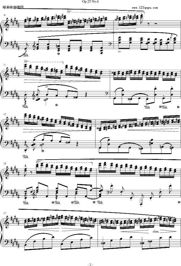 肖邦练习曲 Op.25 No.6-肖邦2