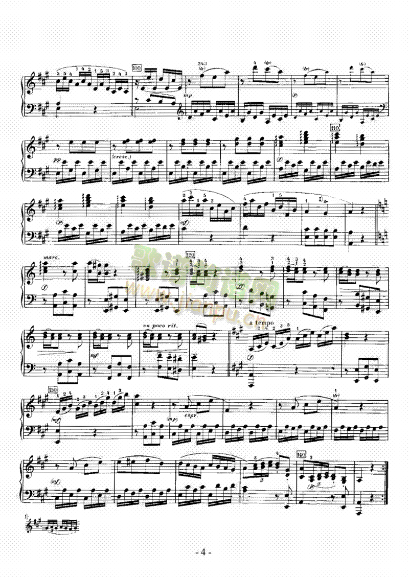 A大调奏鸣曲（嬉游曲） 键盘类 钢琴4