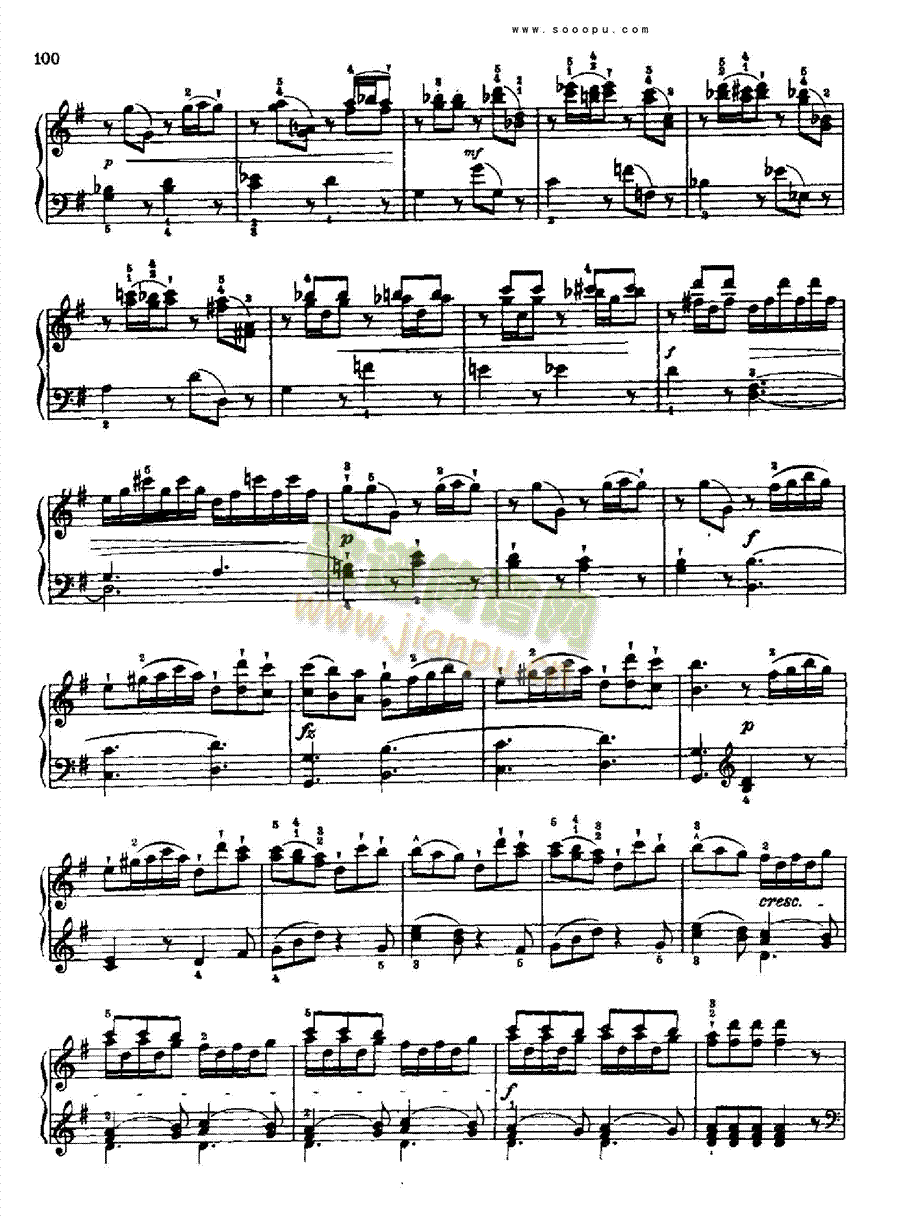 奏鸣曲十(献给奥恩布鲁格的姐妹们)1780年出版 键盘类 钢琴11