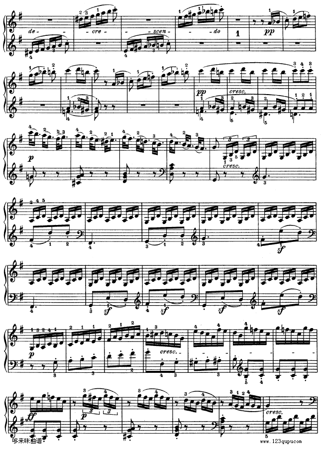 G大调第十钢琴奏鸣曲　Op. 14 No--2-贝多芬15