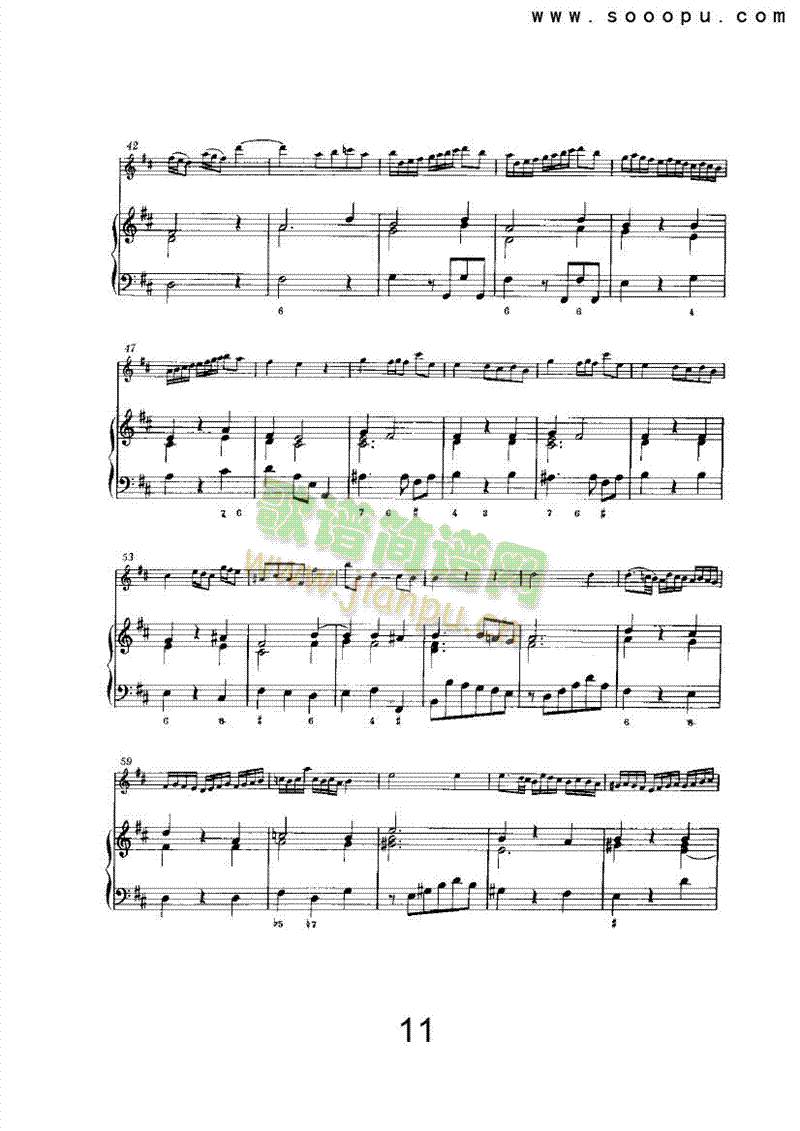 D大调第六奏鸣曲 管乐类 长笛11