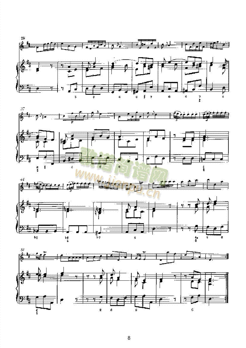 D大调第四奏鸣曲（钢伴） 管乐类 长笛8
