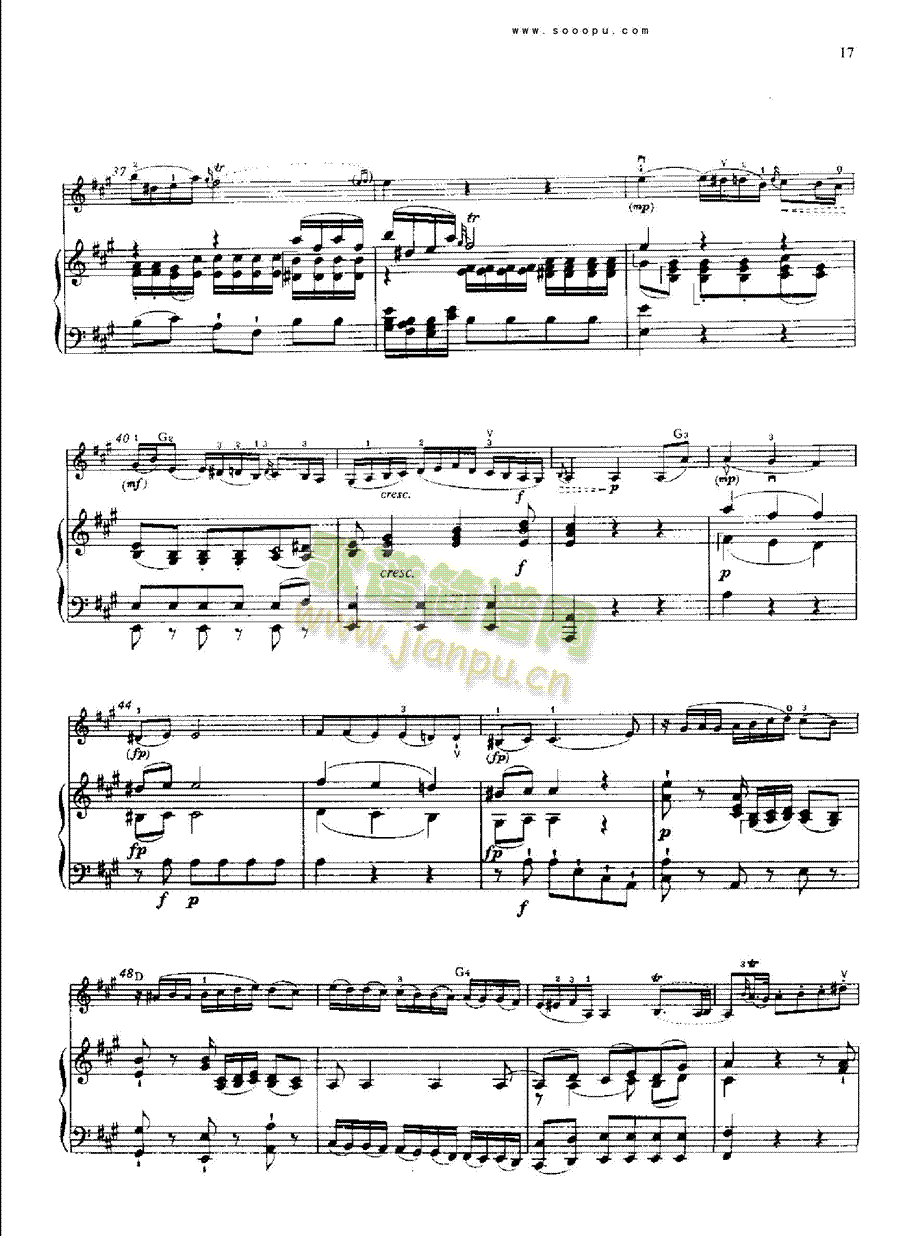 D大调第四小提琴协奏曲 KV218 键盘类 钢琴16