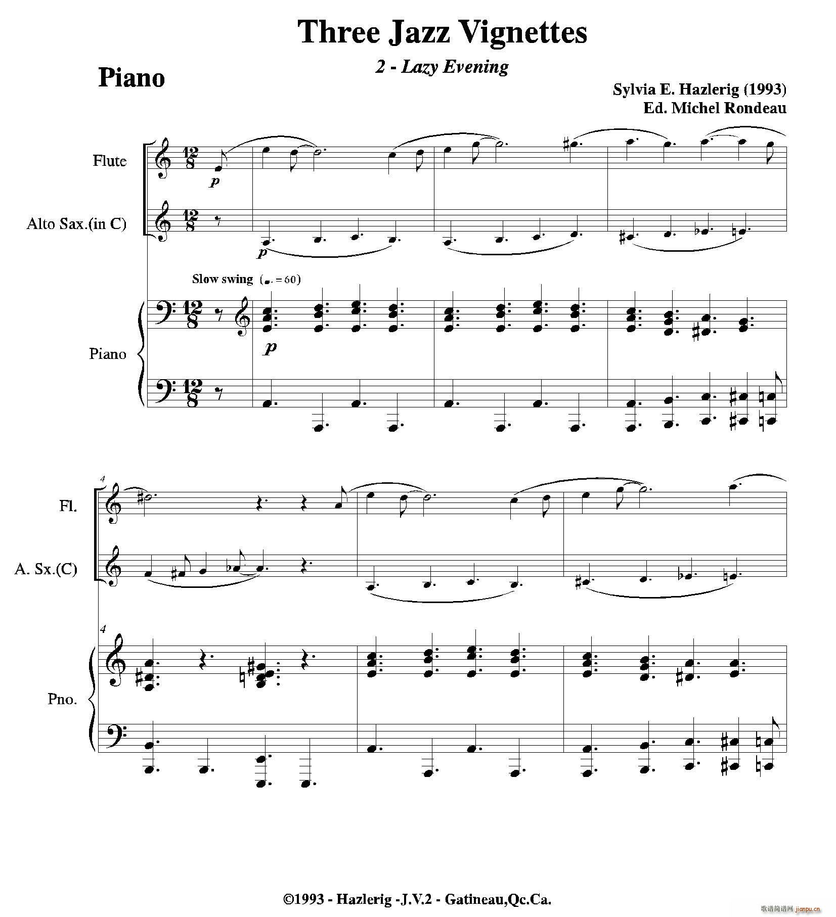 Three jazz vignettes(第二乐章)(三重奏钢琴分谱)_爵士管乐团1