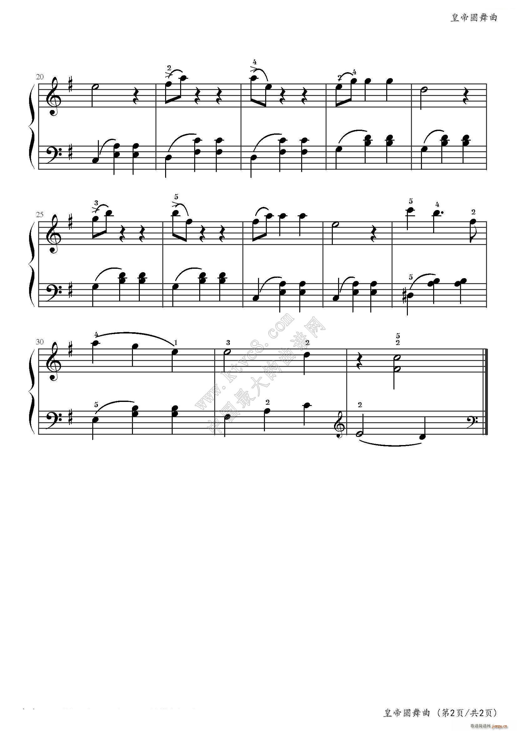 约翰?汤普森简易钢琴教程5(小汤5)-皇帝圆舞曲2