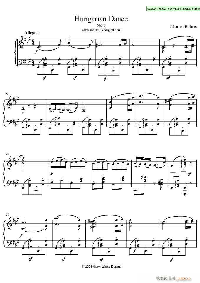 Hungarian Dance no.5_Johannes Brahms1