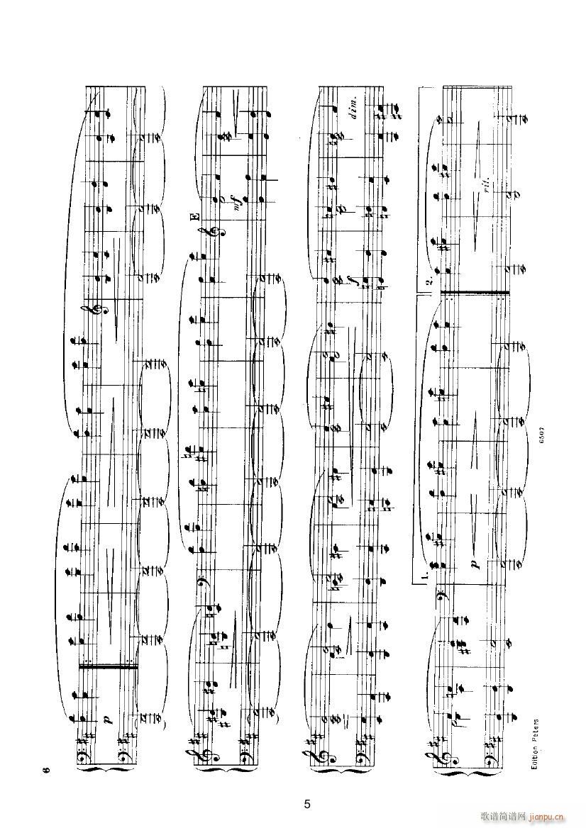 挪威舞曲1（四手联弹） 键盘类 钢琴_格里格5