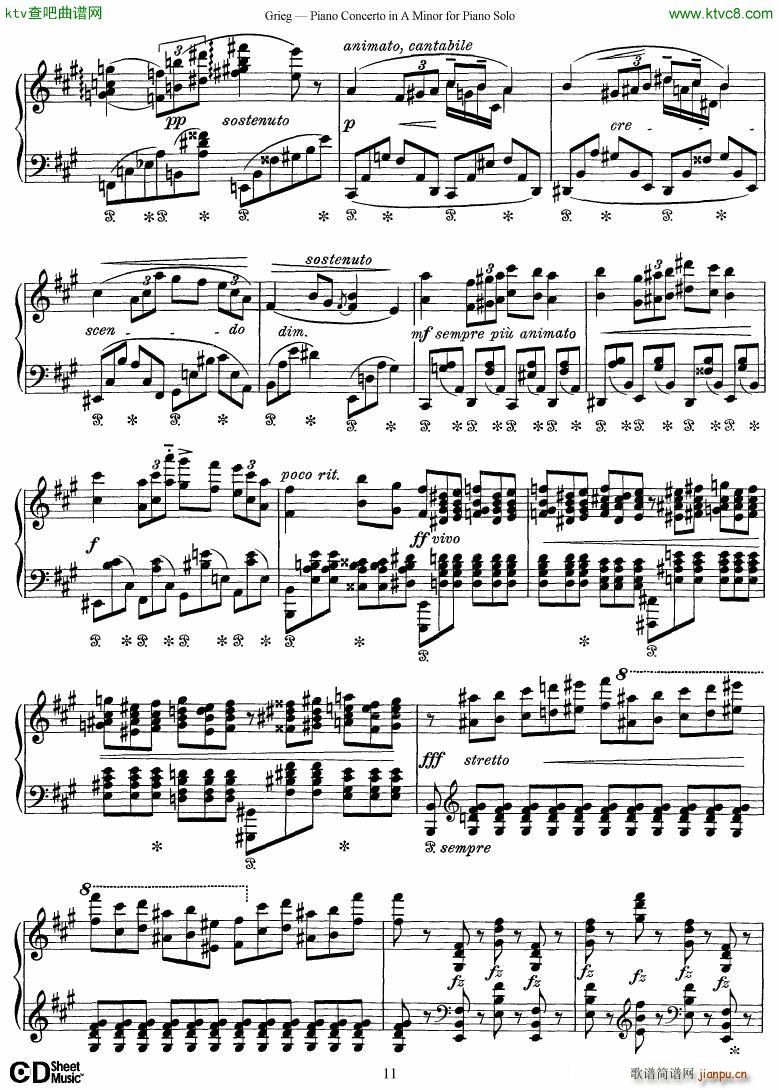 Piano Concerto in A minor Op 16 1868 rev 1907 piano solo arr11