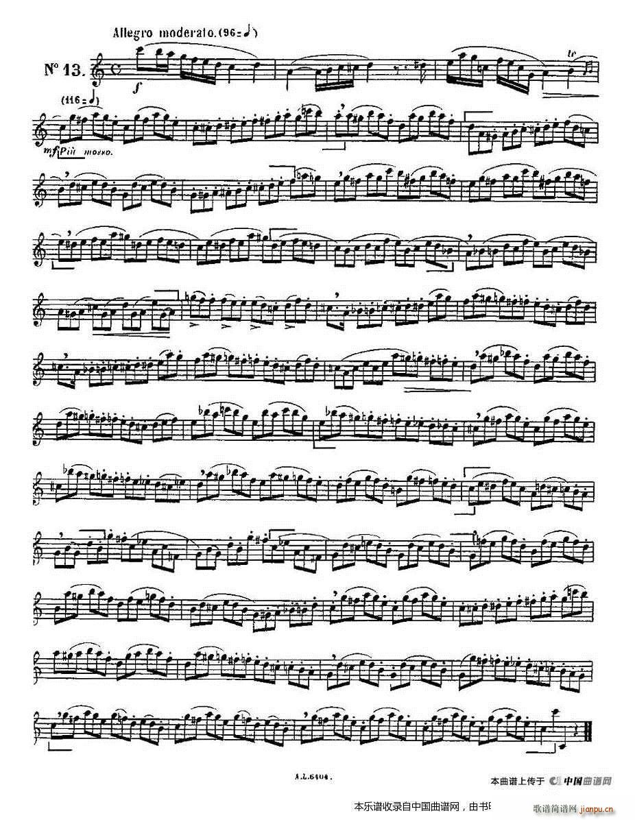 15首如歌的练习曲之11―15 长笛谱3