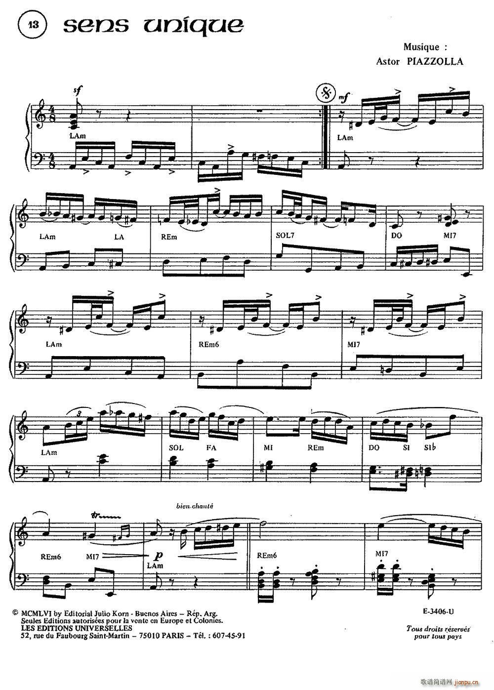Piazzolla合集 13、Sens Unique1