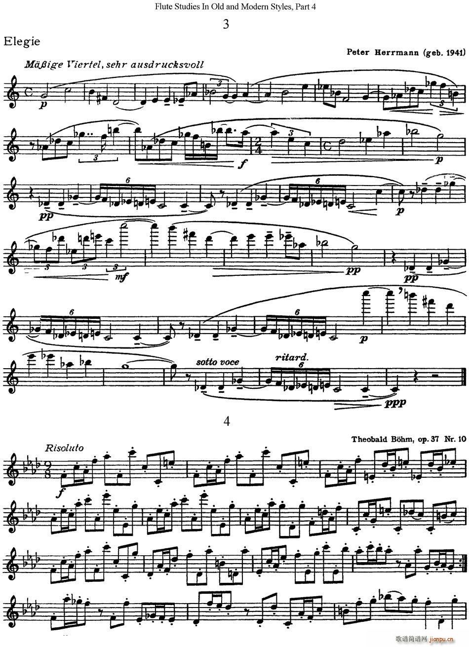 斯勒新老风格长笛练习重奏曲(第四部分)(NO 3-NO 4)1