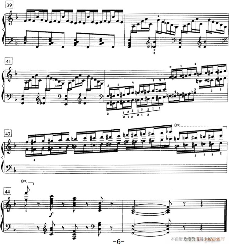 钢琴教程第七级 练习曲（Op 72 No 6）6