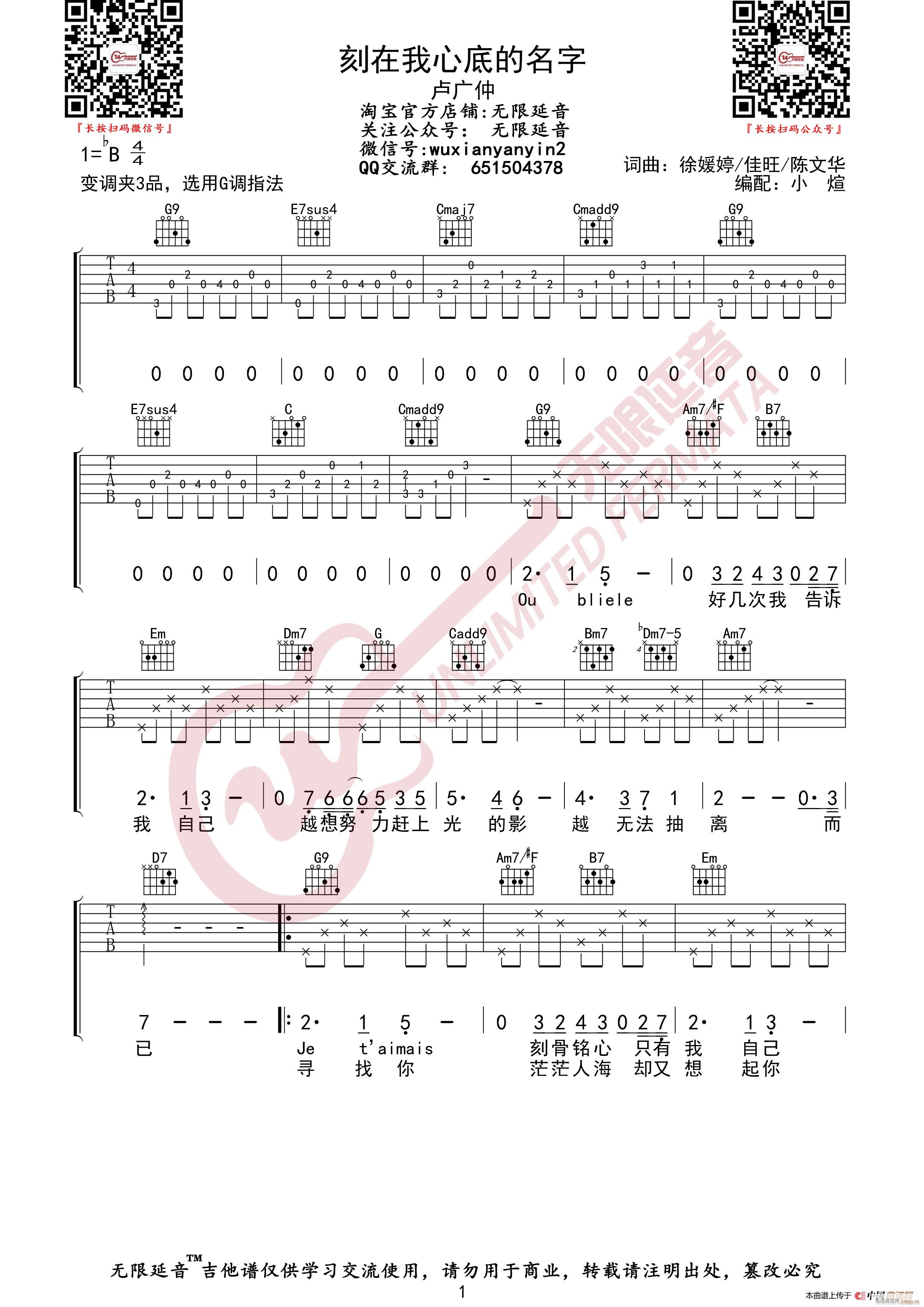 卢广仲 刻在我心底的名字 （无限延音编配）1