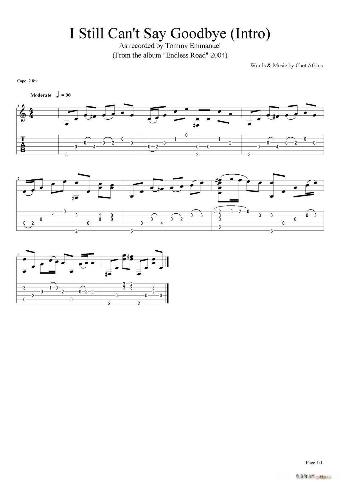 tommy emmanuel i still cant say goodbye（intro）（指弹吉他）1