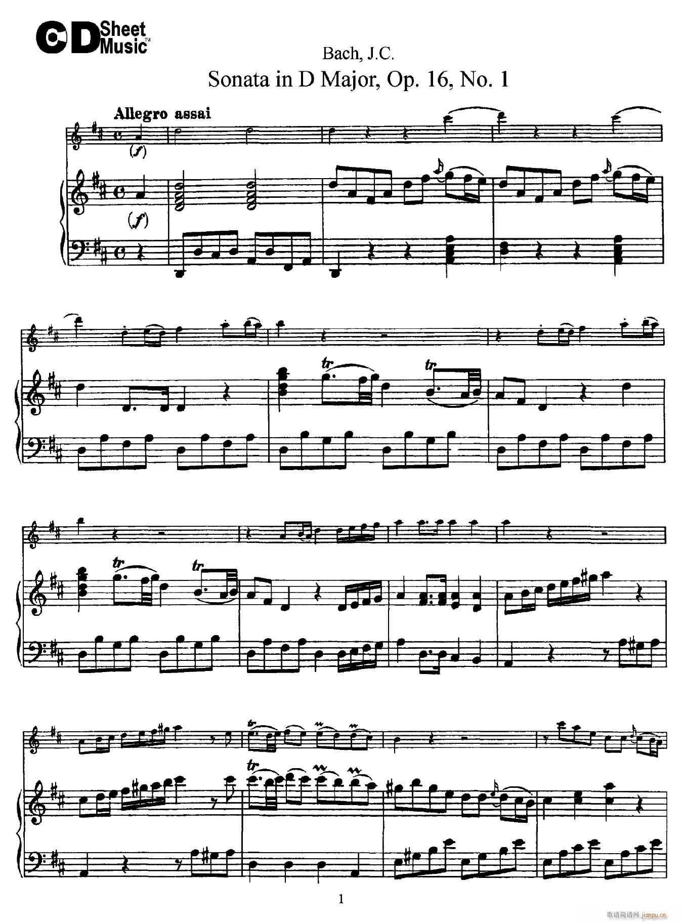 Sonata in D Major Op 16 No 1（ 钢琴伴奏）1