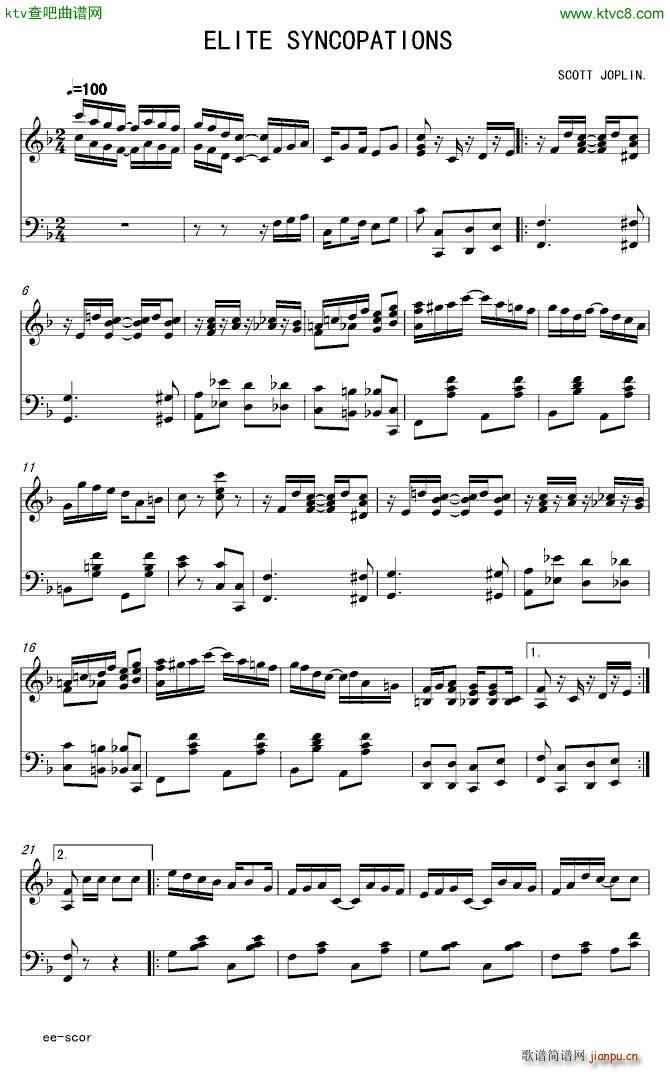 Elite Syncopations_拉格泰姆 Scott Joplin1