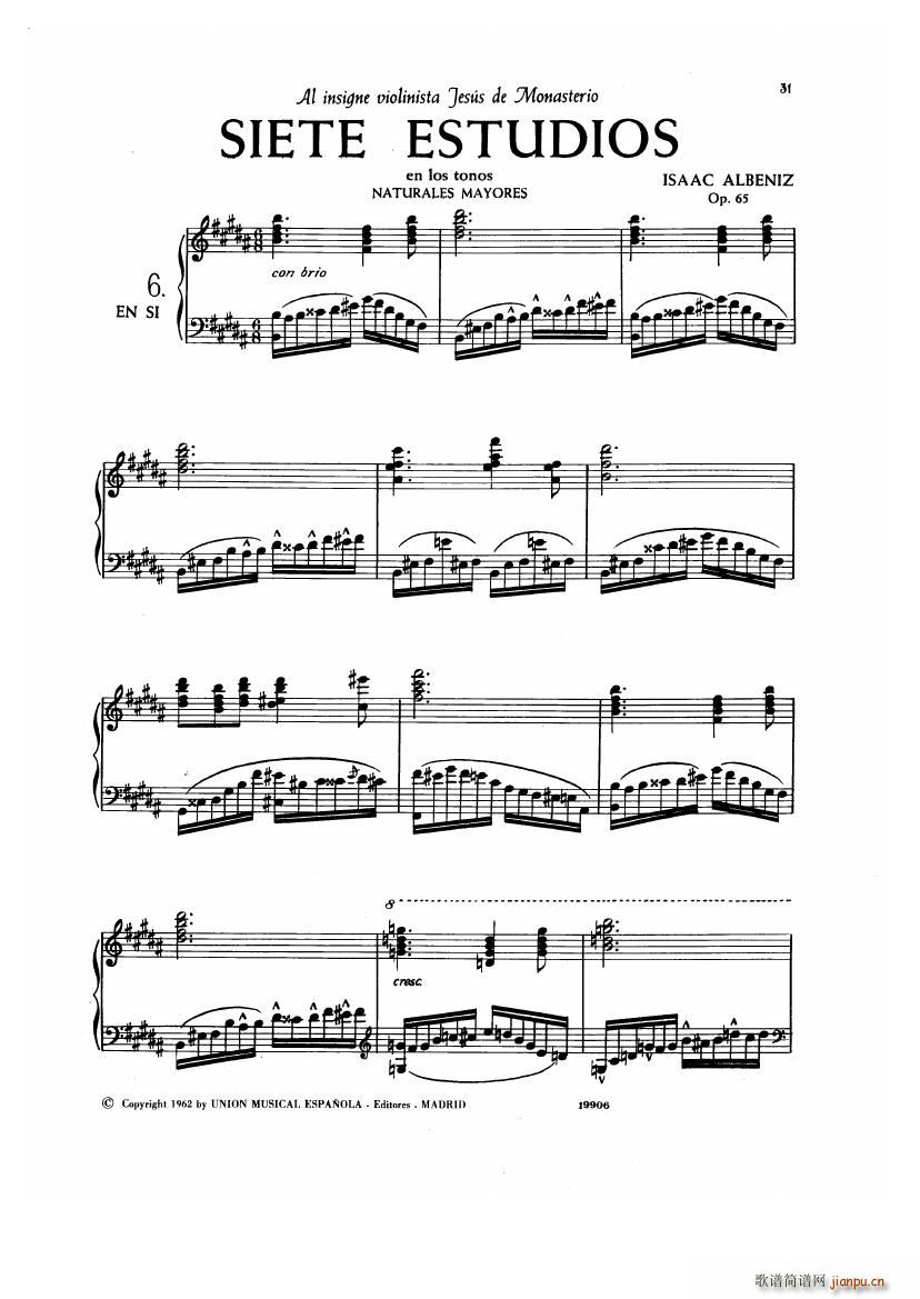 Albeniz op 65 Etudes no 1 720