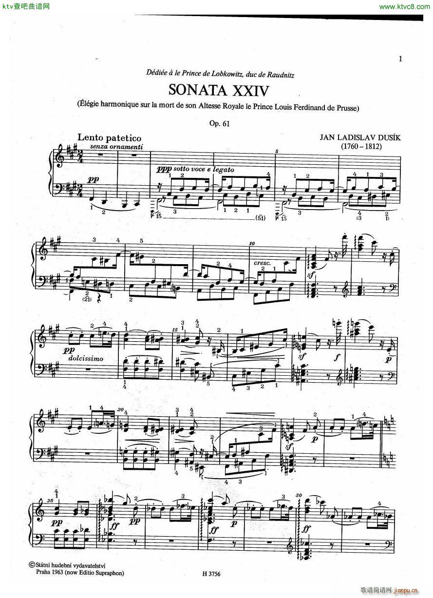 Dussek 61 Sonata Elegie Harmonique1